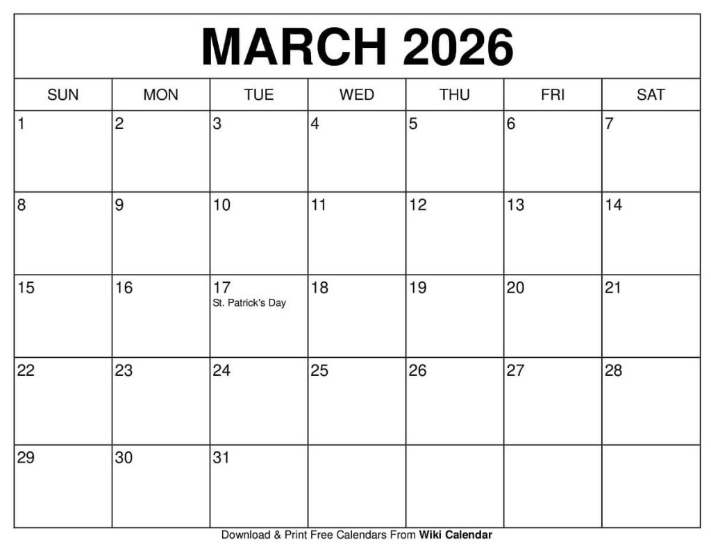March 2026 Calendar - Printable Templates & More for Show Me March 2026 Calendar
