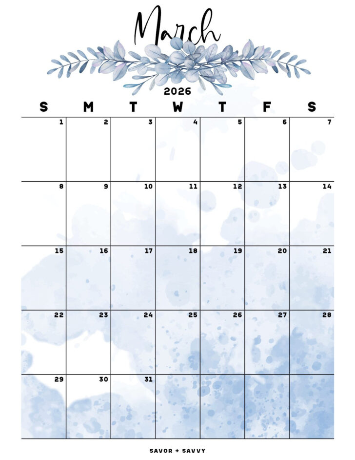 March Calendar 2026 Vertical March Calendar 2026 Vertical