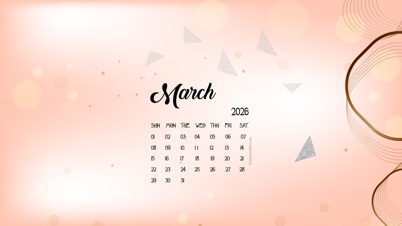 March 2026 Desktop Wallpaper Calendar - Calendarlabs within March 2026 Calendar Wallpaper