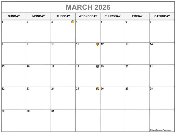 Lunar Calendar March 2026