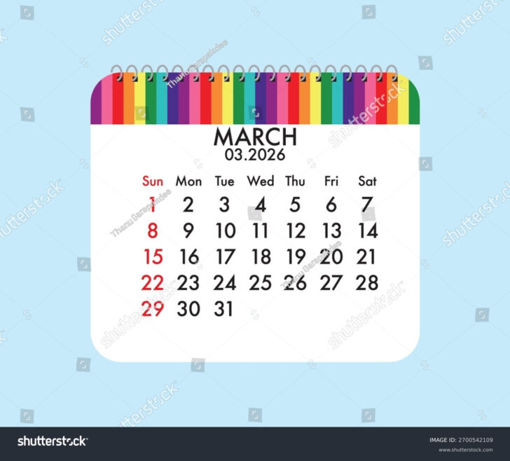 March Clip Art Calendar 2026 March Clip Art Calendar 2026