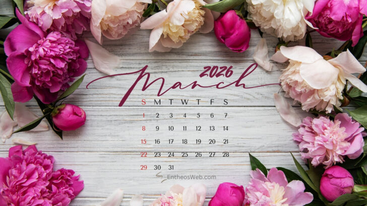 March 2026 Calendar Desktop Wallpaper