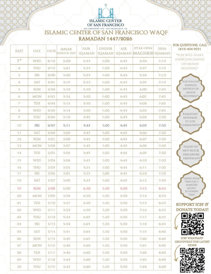 Ramadan Calendar 2026 Ny Ramadan Calendar 2026 Ny