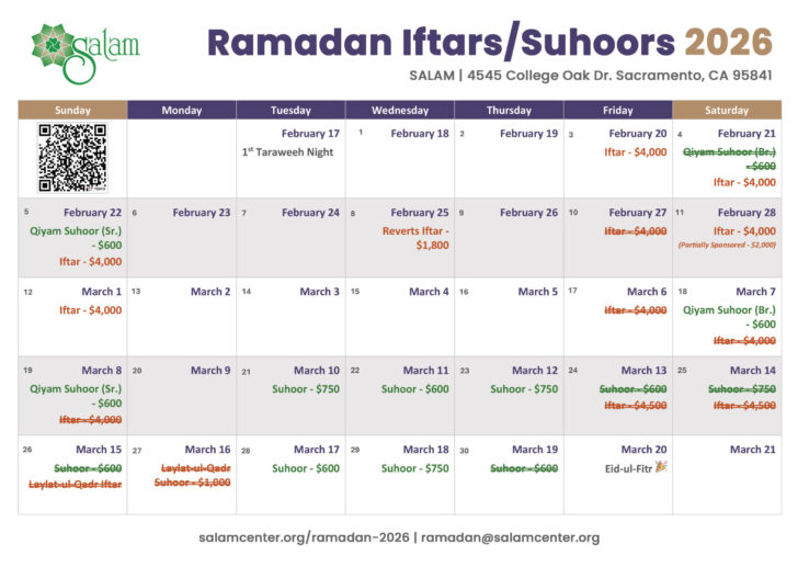 Ramadan Calendar 2026 California Ramadan Calendar 2026 California