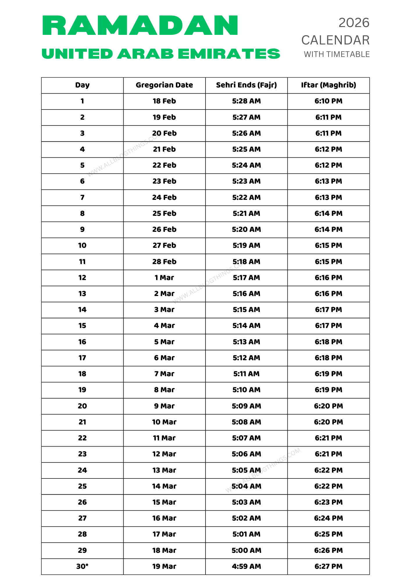 Ramadan Calendar 2025 Uae With Sehri &amp;amp; Iftar Timetable (Download Free) regarding Ramadan Calendar 2026 Las Vegas