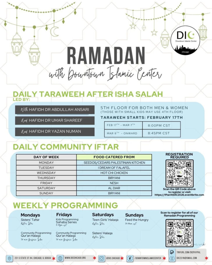 Ramadan Calendar Chicago 2026 Ramadan Calendar Chicago 2026