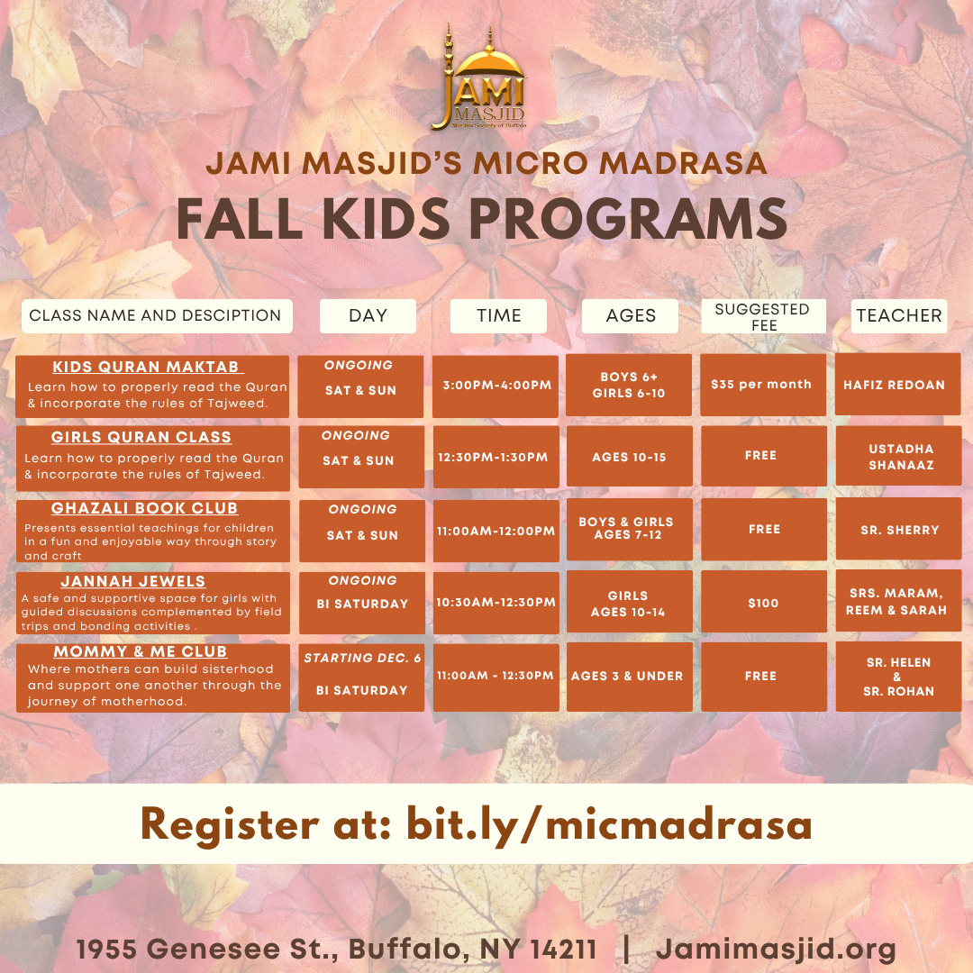 Wnymuslim | Events And Announcements for Ramadan Calendar 2026 Buffalo Ny